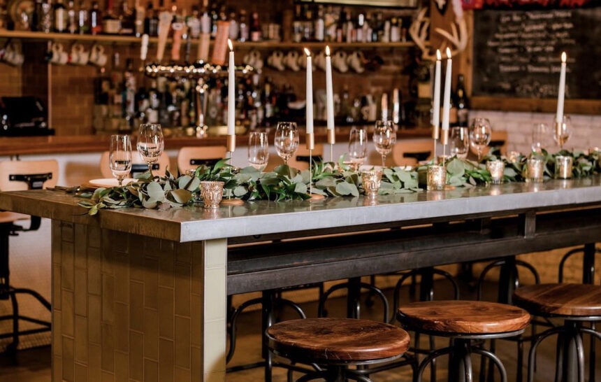 Photo of Jockey Hollow Bar + Kitchen set up for a private event.